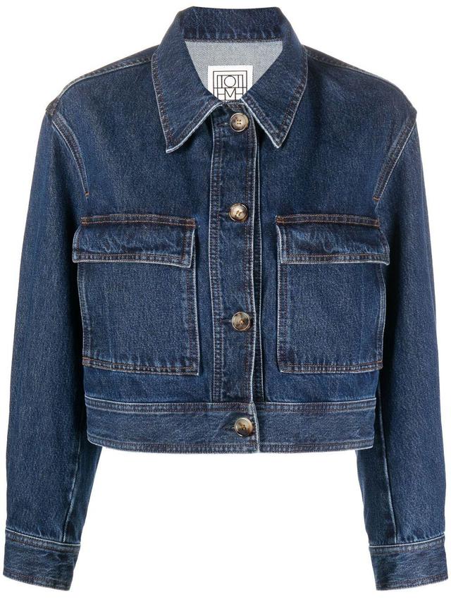 cropped denim jacket Product Image