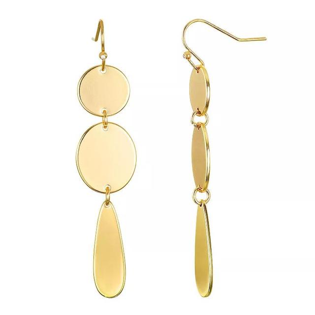 Emberly Gold Tone Geometric 3 Part Drop Earrings, Womens Product Image