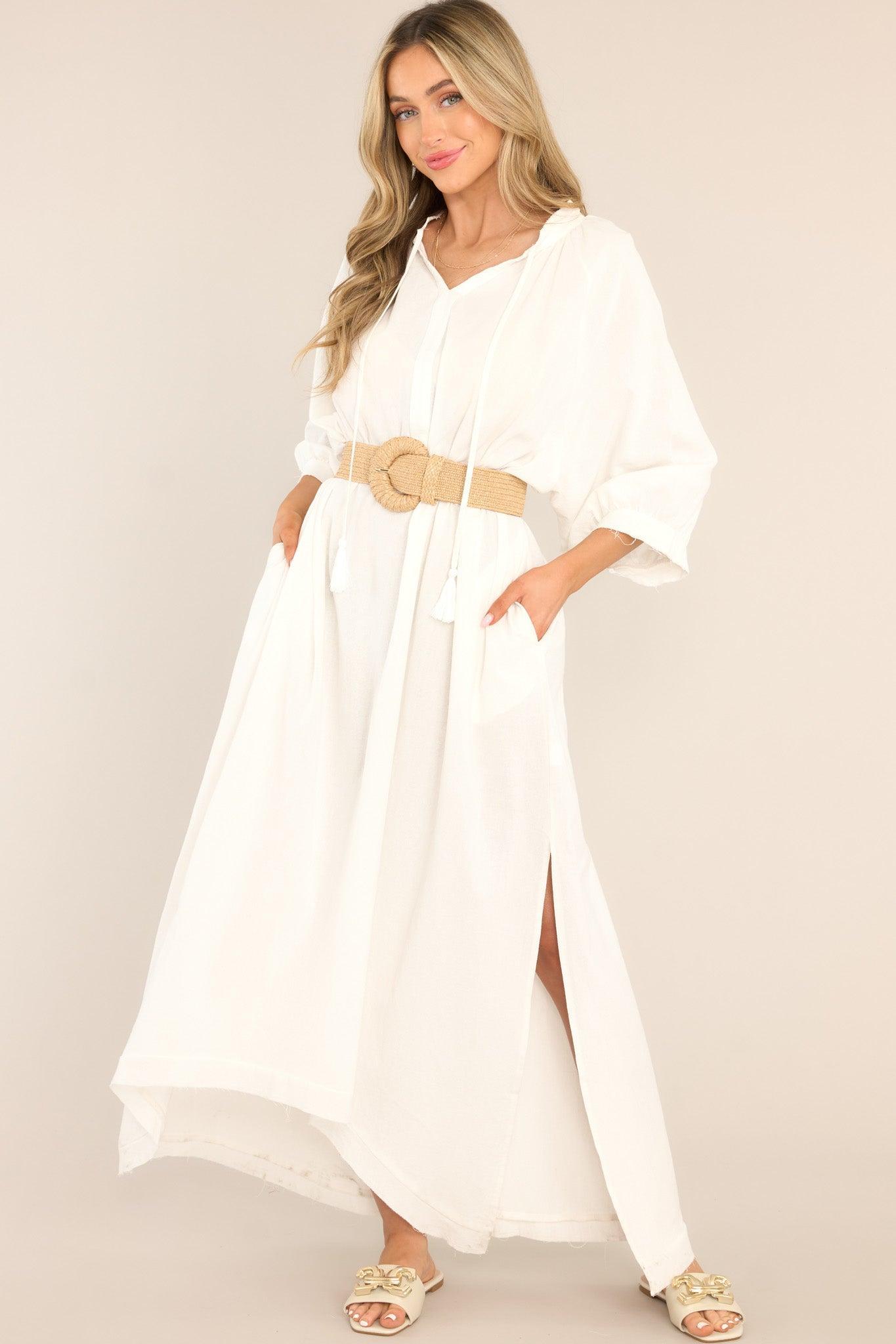 Shoreline Serenity Ivory Maxi Dress Product Image