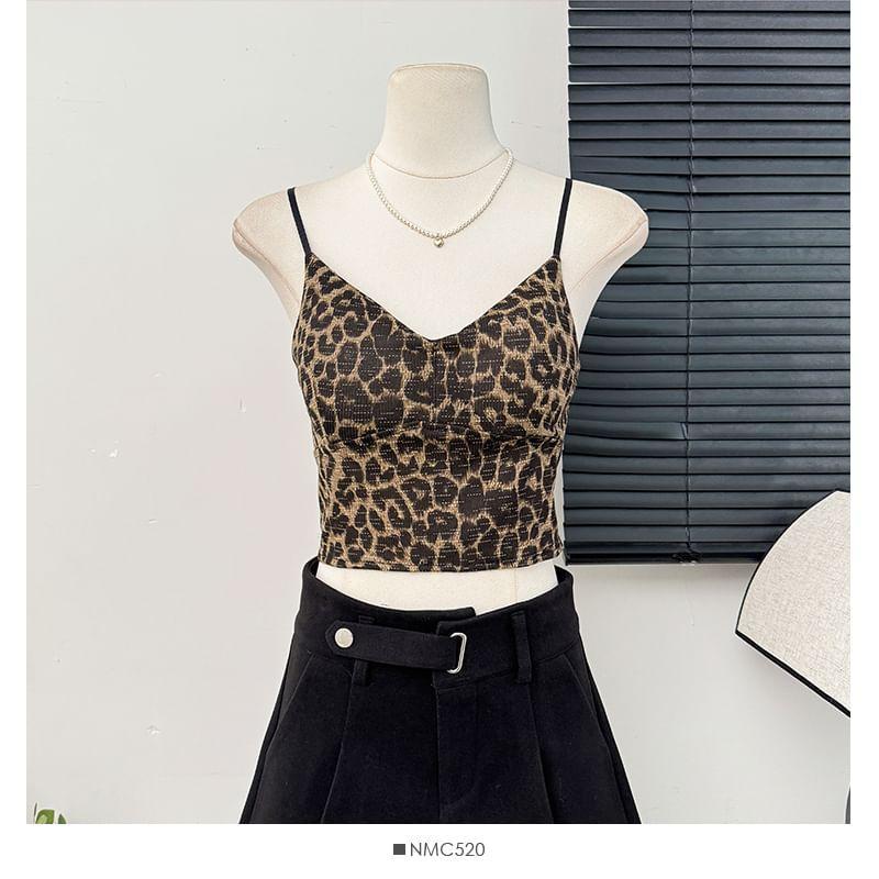 Leopard-Print V-Neck Camisole Top Product Image