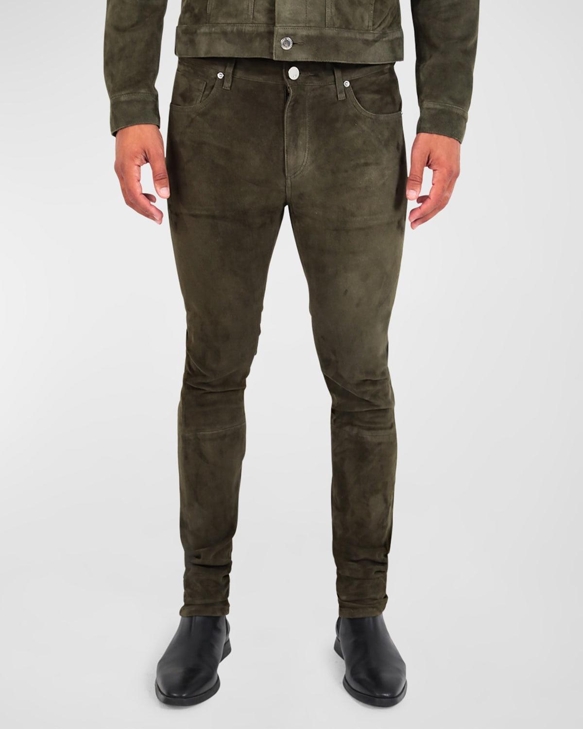 Mens Greyson Suede Slim-Fit Pants product image