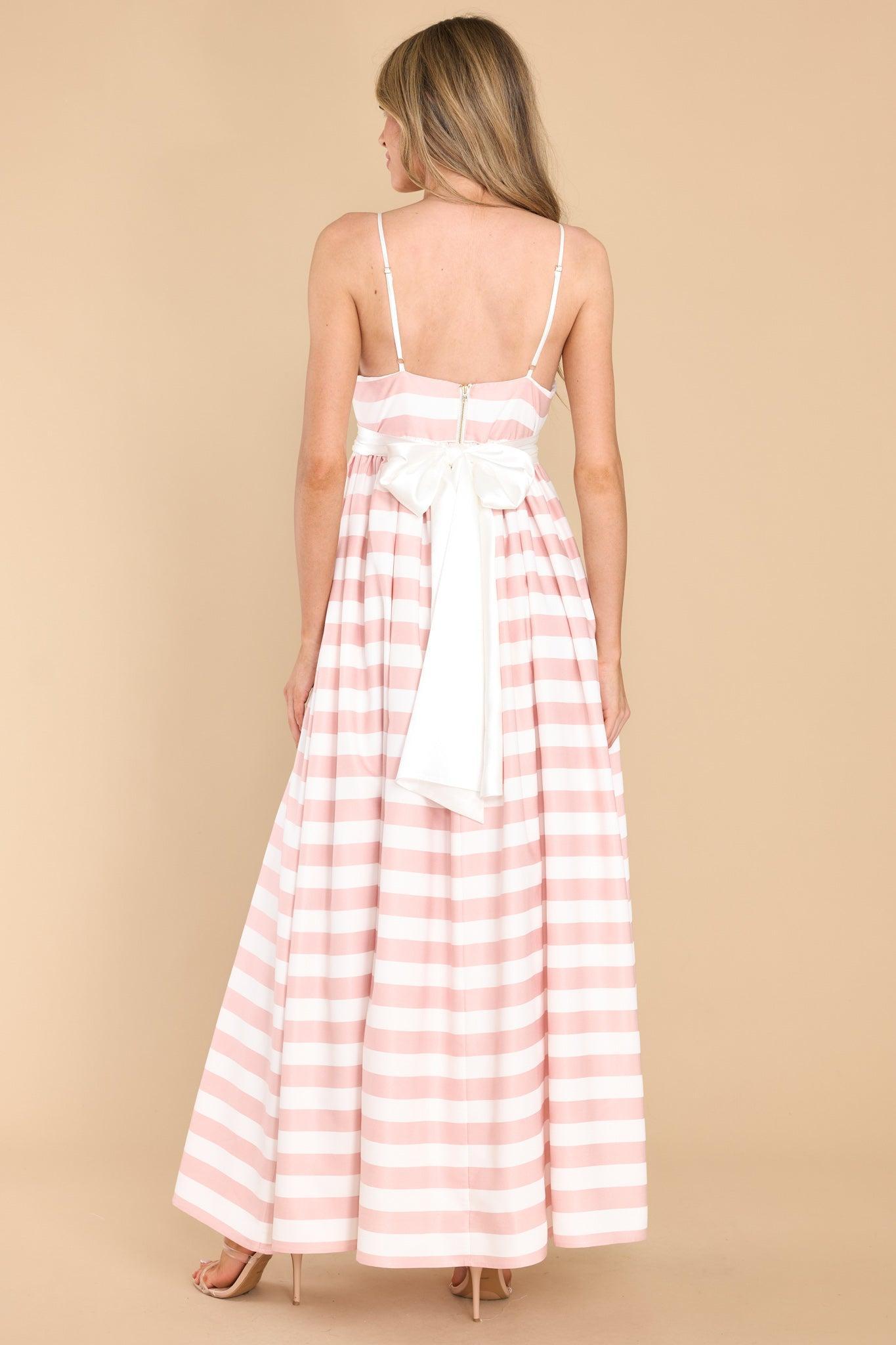 Aura Gentle Lady Pink Stripe Maxi Dress Product Image