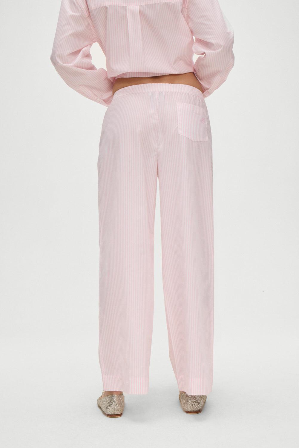 Easy Striped Sleep Pants - Pink Stripe Product Image