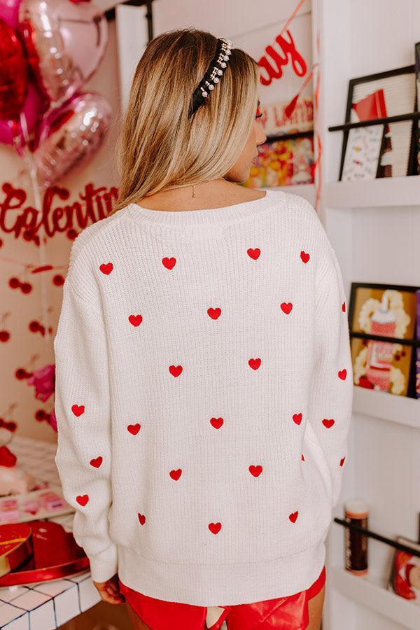 Candy Heart Conversations Embroidered Sweater in Ivory Product Image