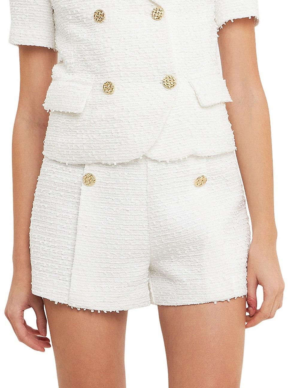 Endless Rose Double Button Tweed Shorts Product Image