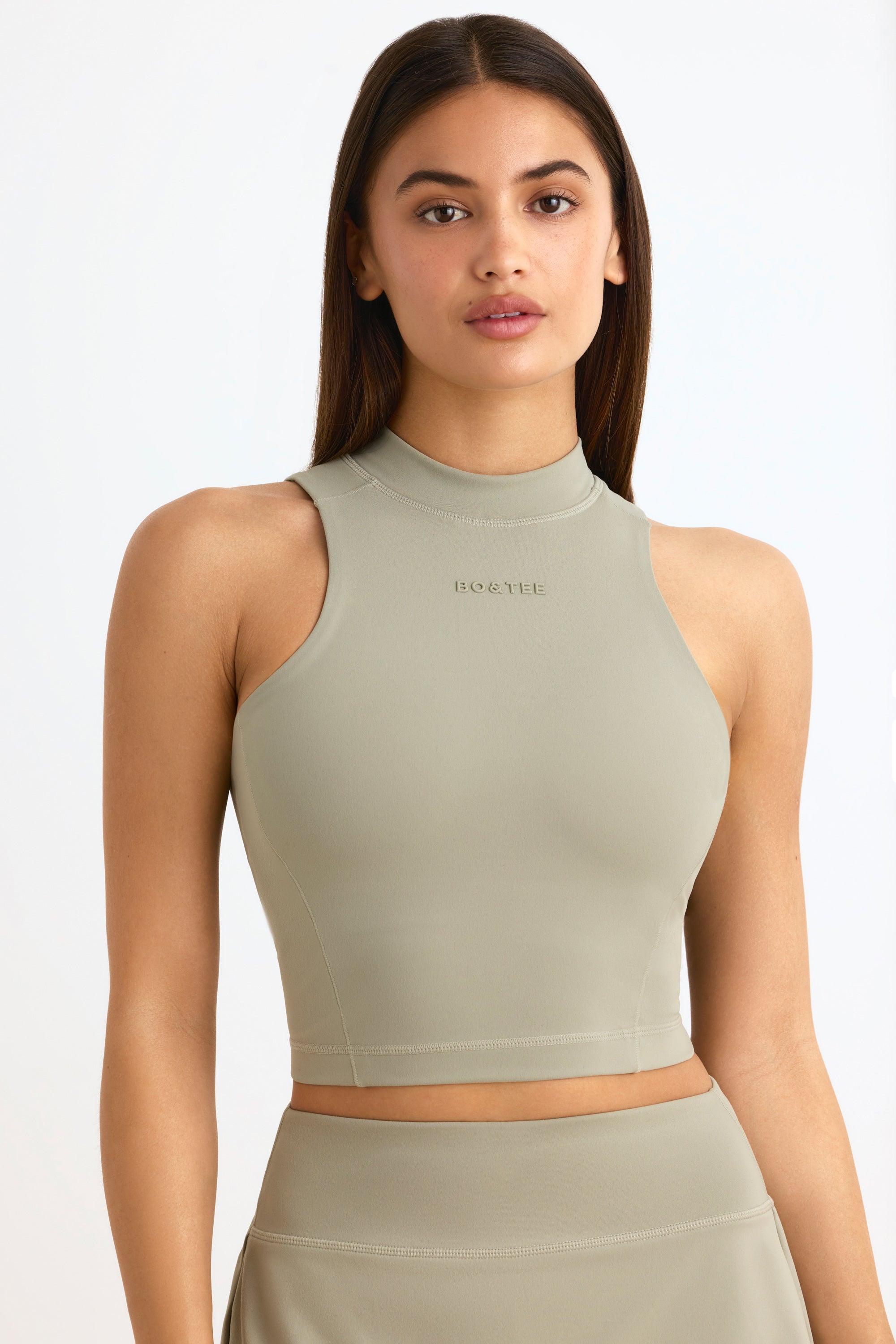 Soft Active High-Neck Tank Top in Mineral Product Image