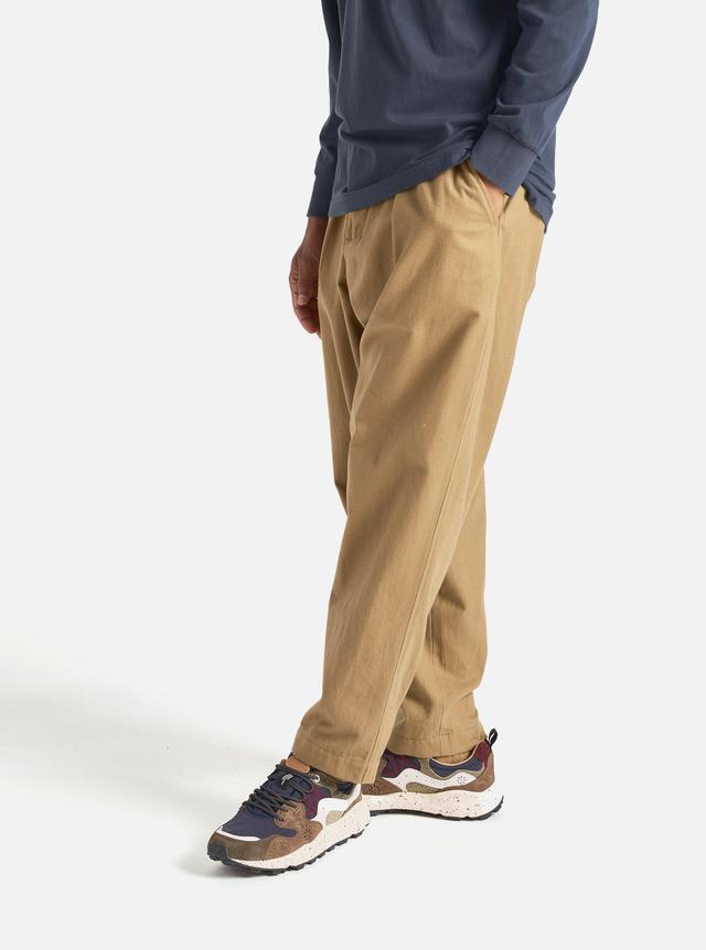 Universal Works Pleated Track Pant in Sand Brushed Moleskin Product Image