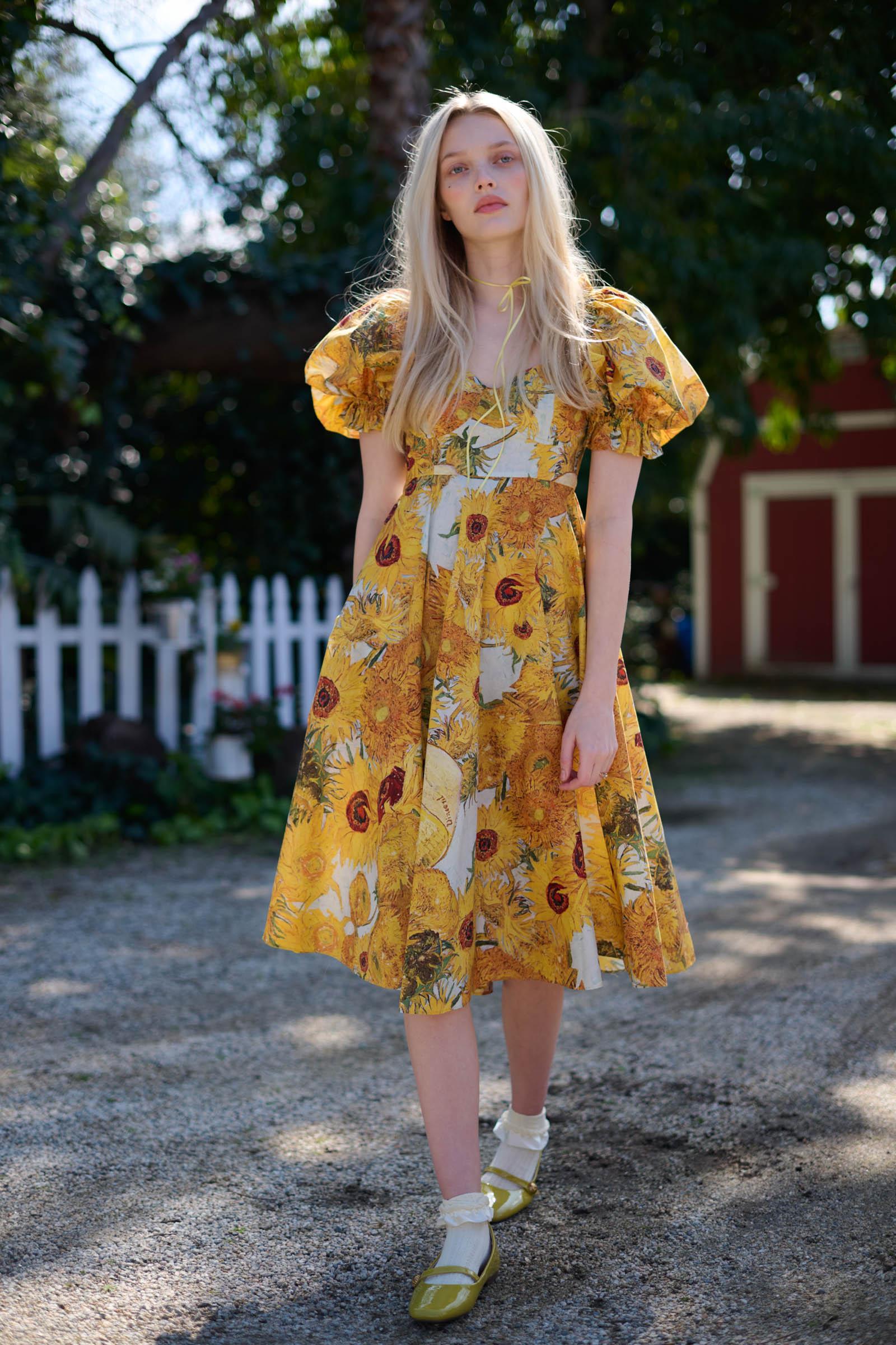 Sunflowers Tea Rose Dress Product Image