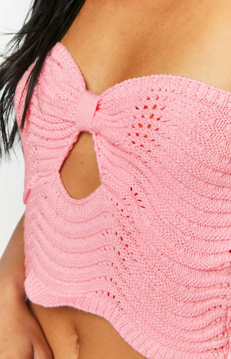 Deni Pink Knit Top Product Image