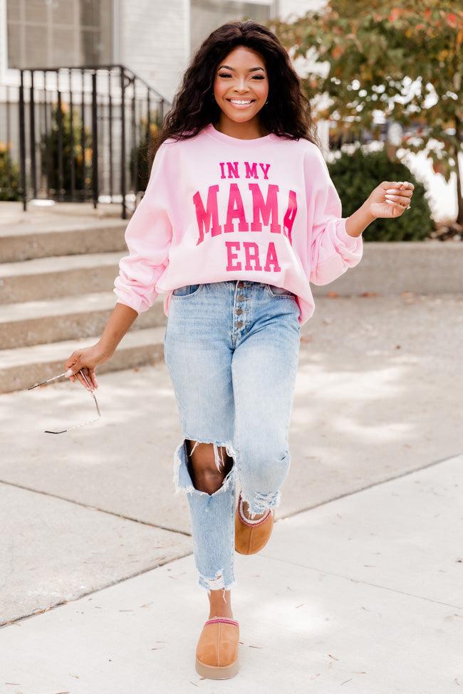 In My Mama Era Light Pink Oversized Graphic Sweatshirt Product Image