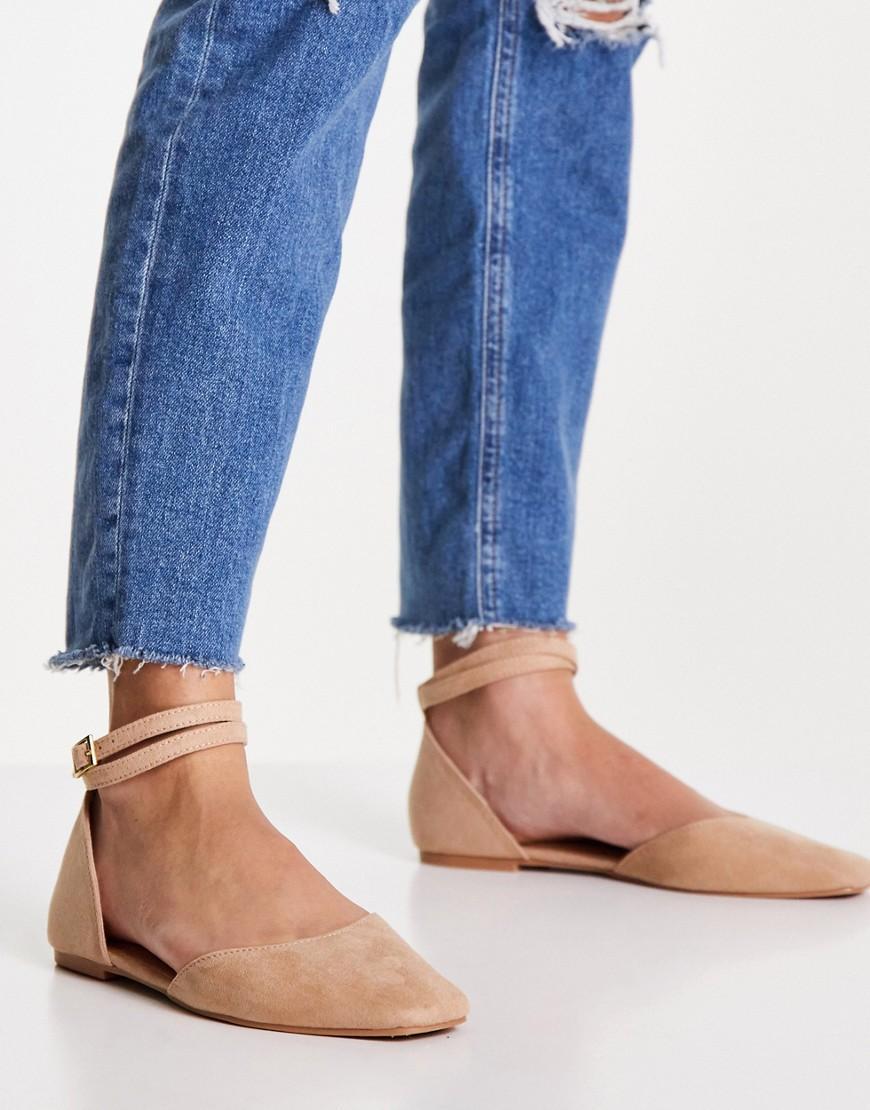 ASOS DESIGN Lift ballet flats in beige Product Image