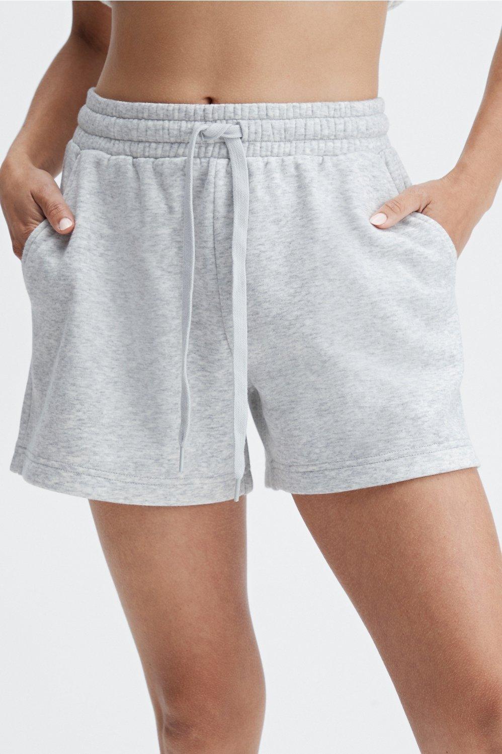 Fabletics Go-To Sweatshort Womens Light Grey Heather Size XS Product Image