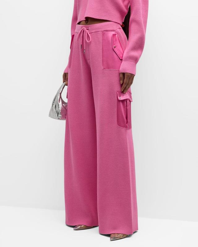 SER.O.YA Daph Knit Cargo Pant in Pink Product Image