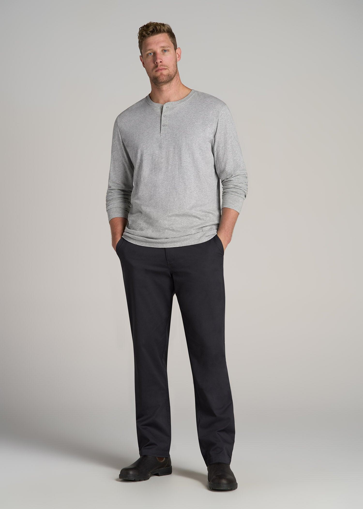 LJ&S Stretch Twill STRAIGHT-LEG Work Pants for Tall Men in Asphalt Product Image