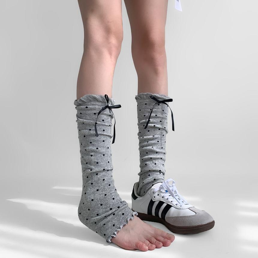 Dotted Bow Accent Leg Warmers Product Image