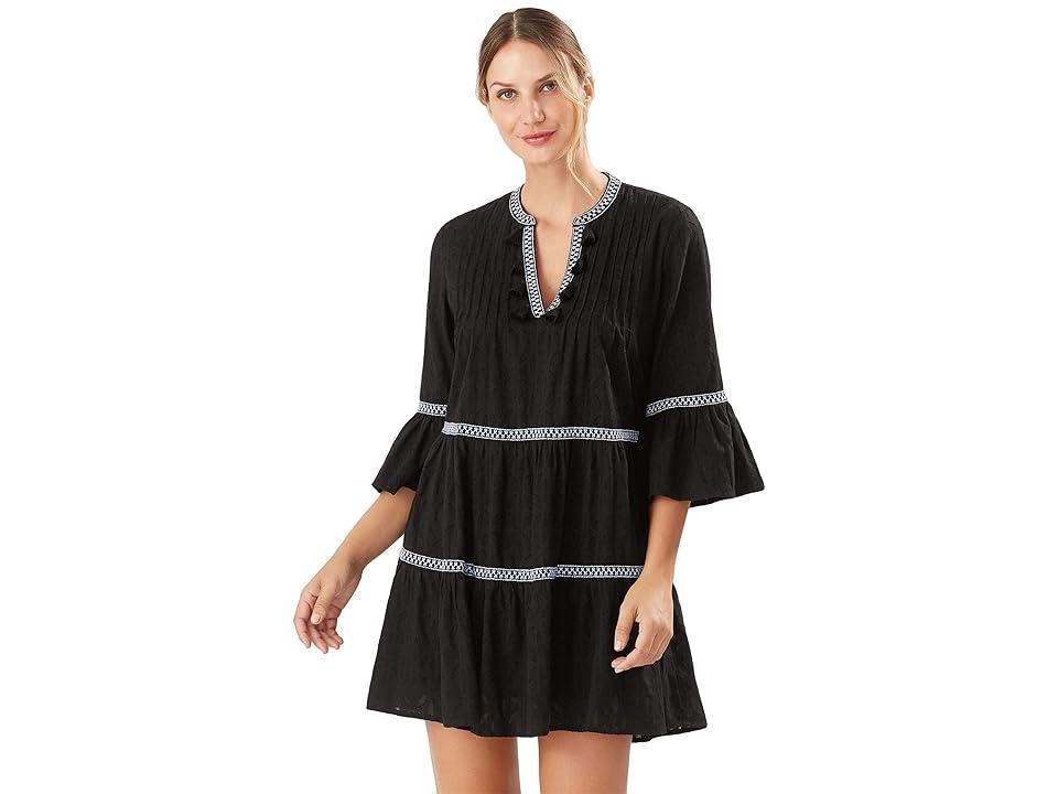 Tommy Bahama Embroidered Cotton Tier Cover-Up Dress Product Image