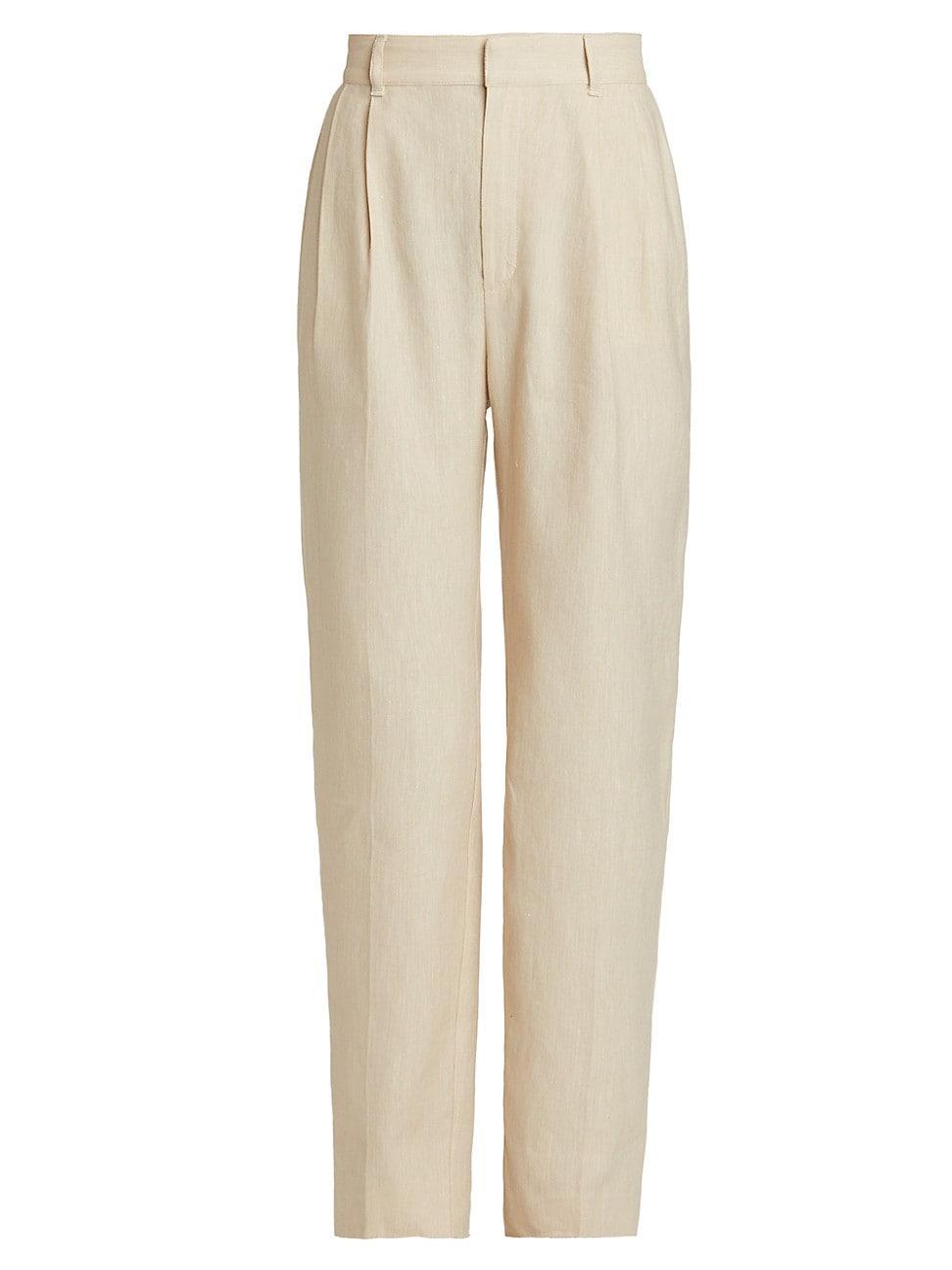 Womens Arlene Linen-Cotton Straight Pants Product Image