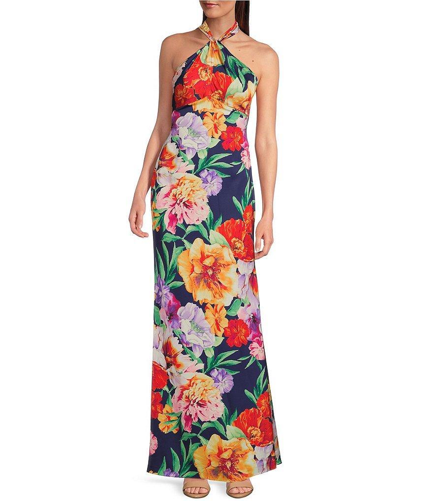 Vince Camuto Halter Neck Sleeveless Maxi Dress Product Image