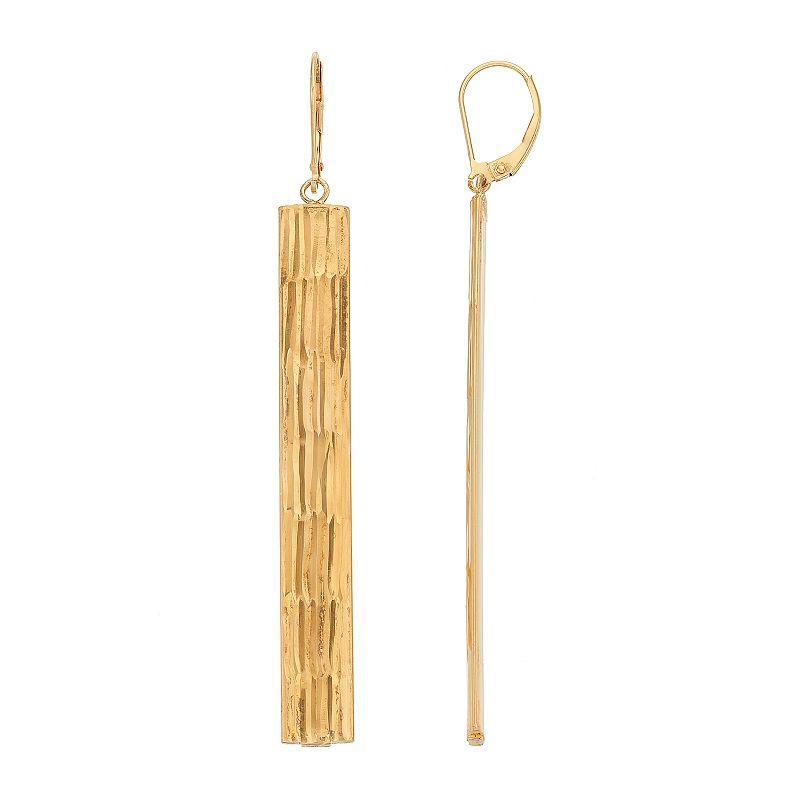 AMORE by SIMONE I. SMITH Sterling Silver Textured Stick Drop Earrings, Womens, Gold Product Image