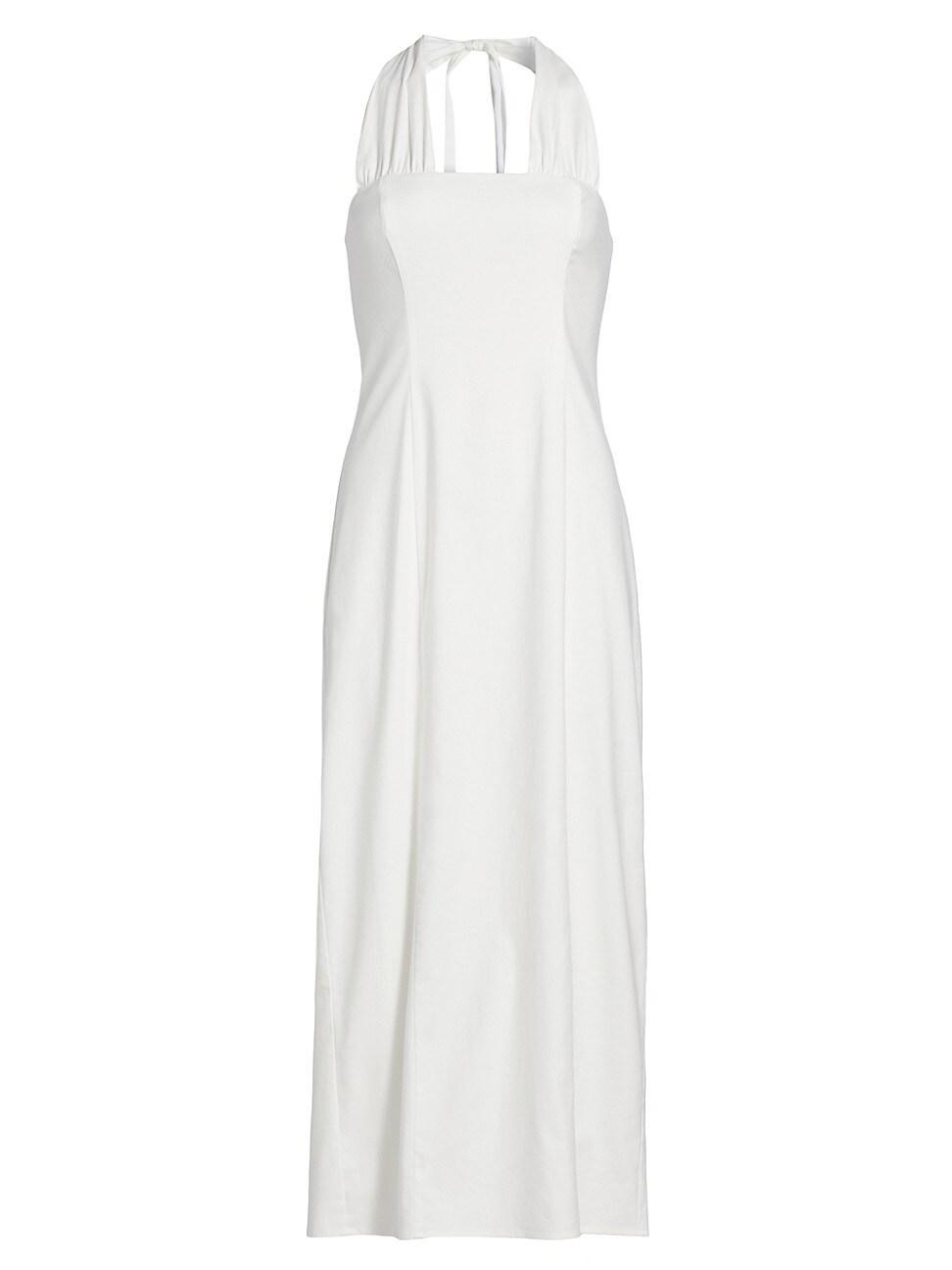 Womens Bessi Linen Halterneck Midi-Dress Product Image