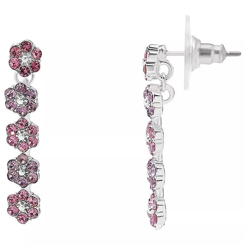 LC Lauren Conrad Crystal Flowers Drop Earrings, Womens, Multi Product Image