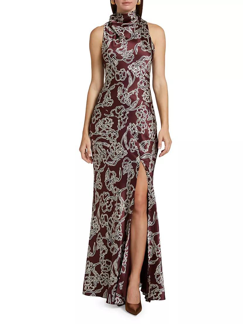 Demi Floral Silk Sleeveless Maxi-Dress Product Image