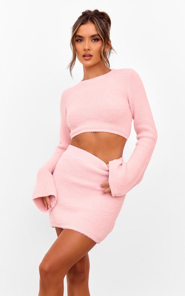 Pink Soft Knit Mini Skirt Product Image