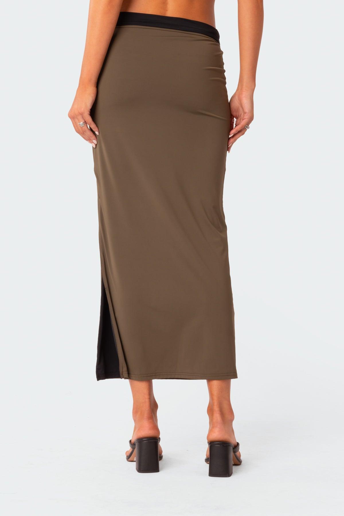 Rissa Reversible Low Rise Slitted Maxi Skirt Product Image