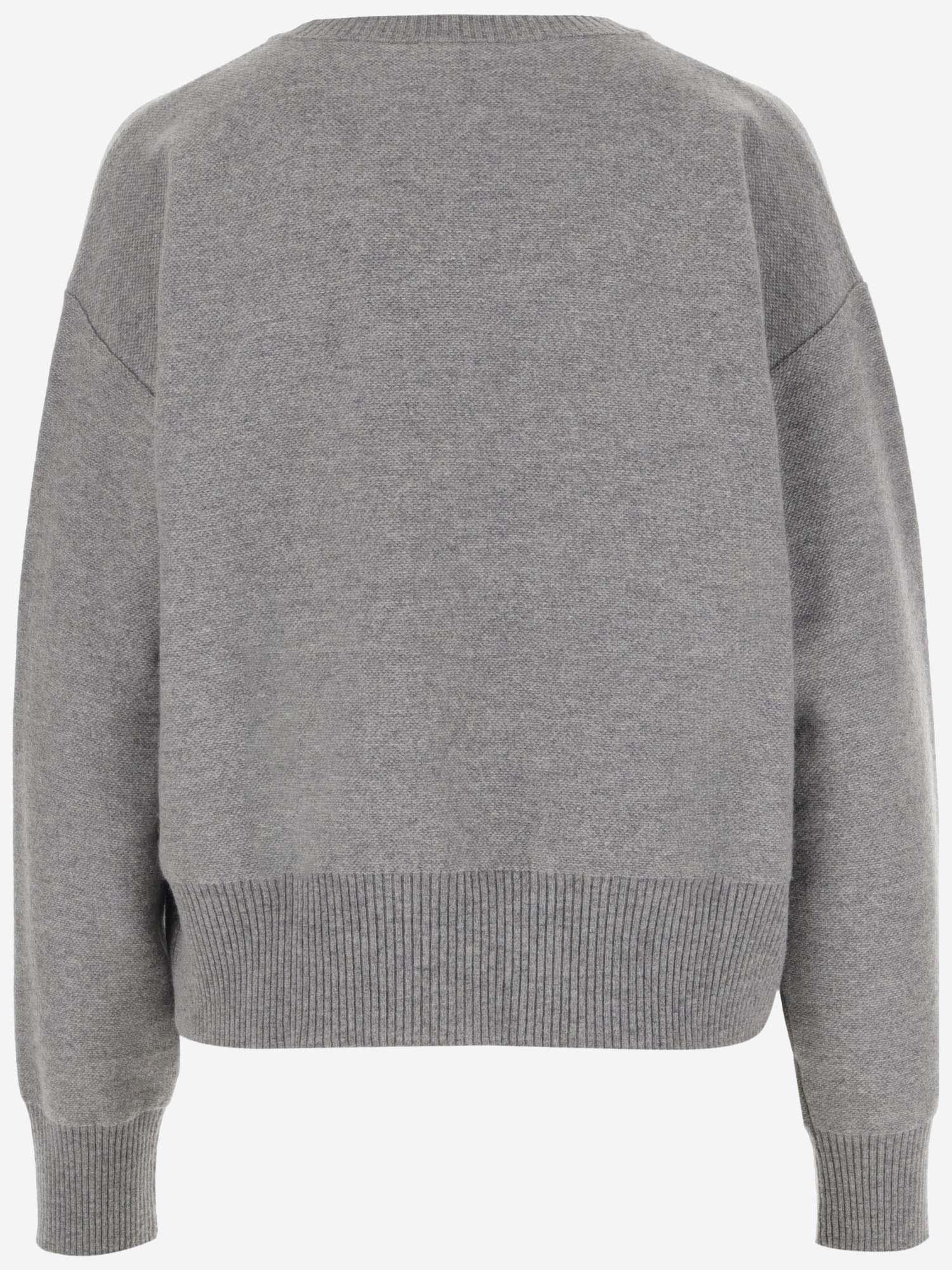 VERSACE Wool And Cashmere Pullover With Medusa In Grey Product Image