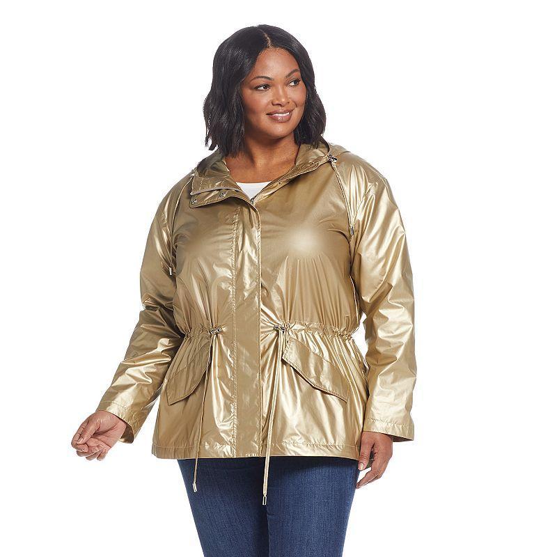 Plus Size Weathercast Metallic Anorak Jacket, Womens Product Image