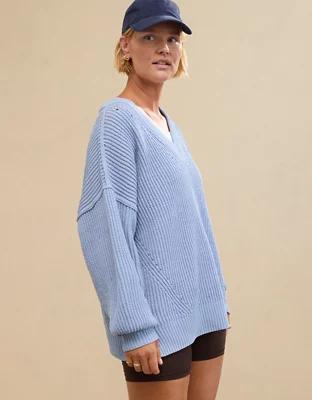 Aerie Beyond Chenille V-Neck Sweater Product Image