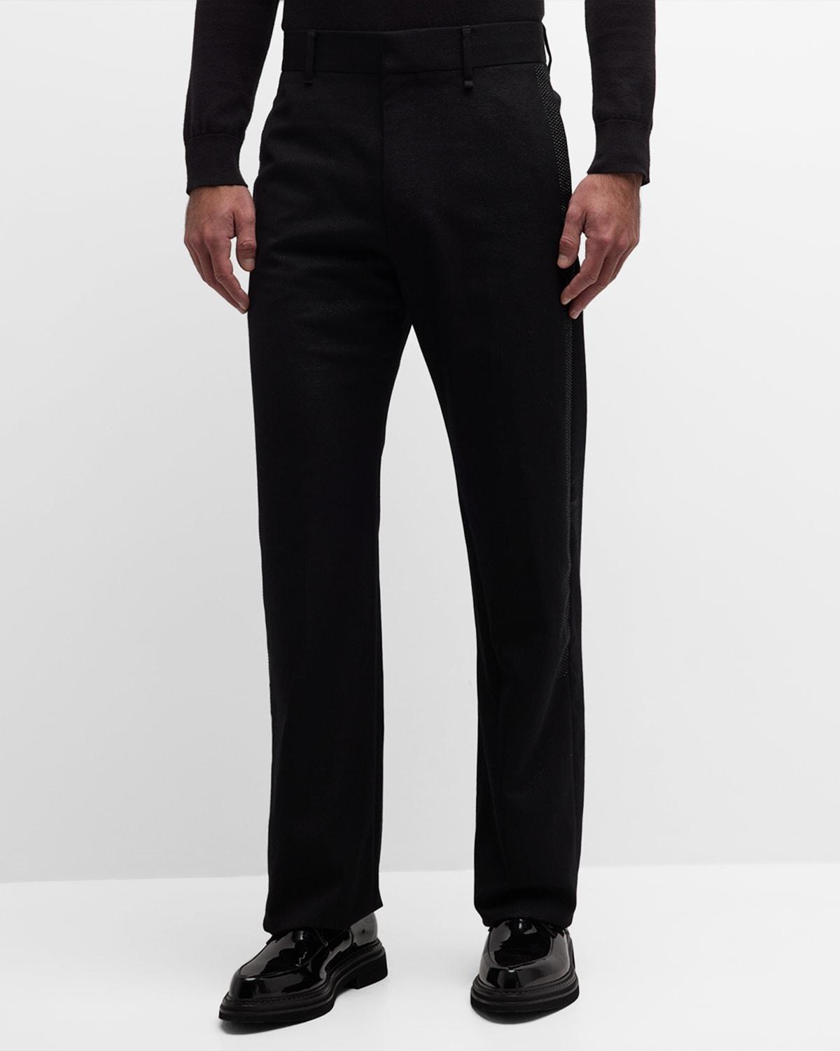 Mens Tailored Pants In Wool And Lurex With Rhinestones Product Image