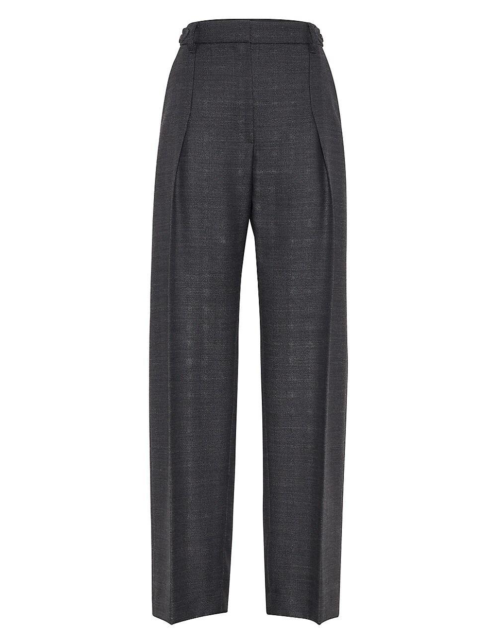 Womens Virgin Wool Chevron Relaxed Sartorial Trousers Product Image