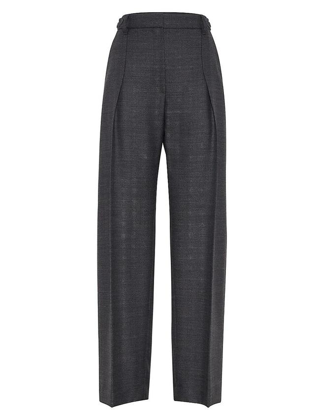 Womens Virgin Wool Chevron Relaxed Sartorial Trousers Product Image