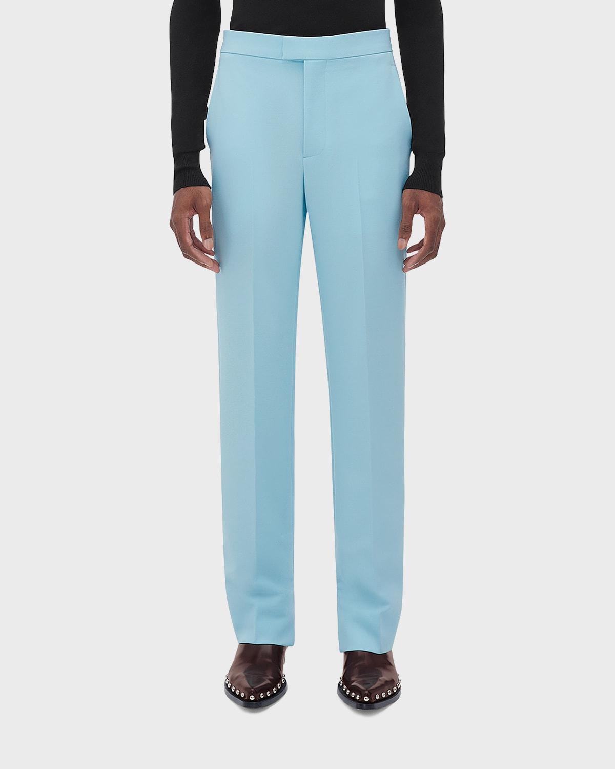 Mens Solid Wool Tuxedo Pants Product Image