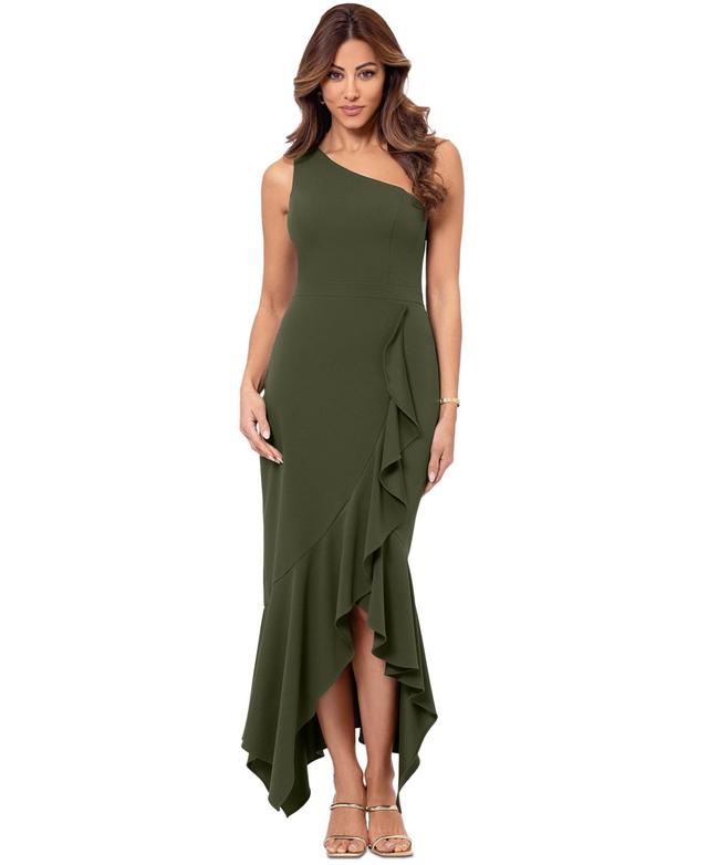 Xscape Womens One-Shoulder High-Low Dress Product Image