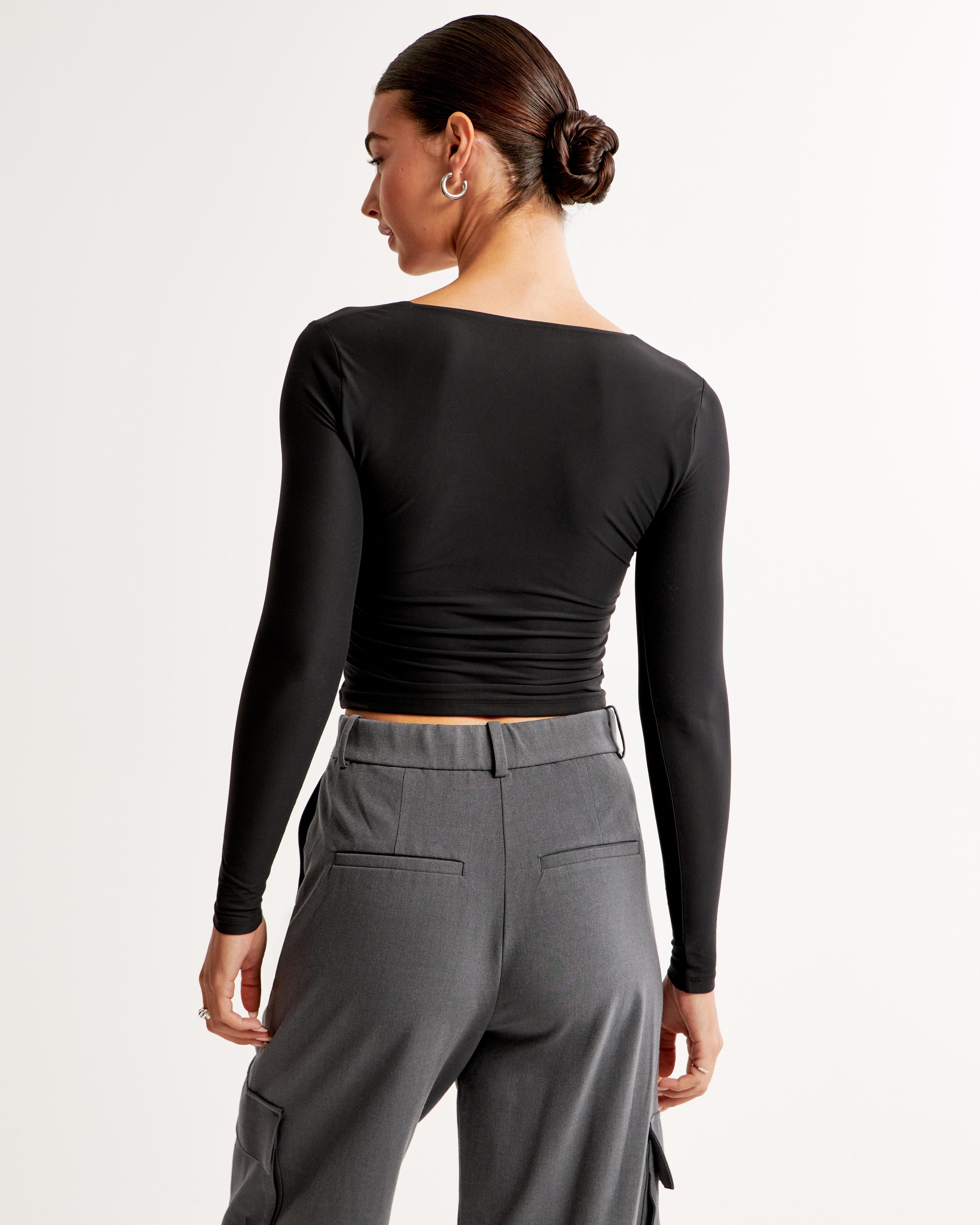 Soft Matte Seamless Long-Sleeve Squareneck Top Product Image