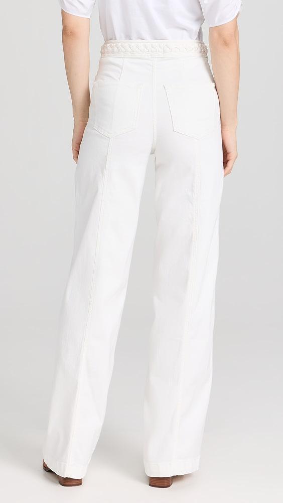 FRAME Braided Waistband Wide Leg Jeans | Shopbop Product Image