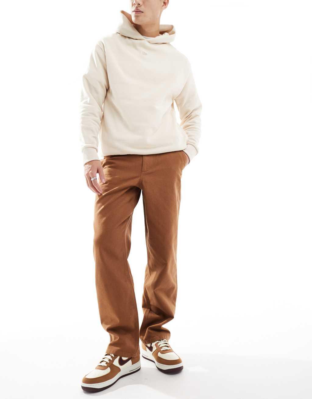 ASOS DESIGN baggy carpenter pants in tan Product Image