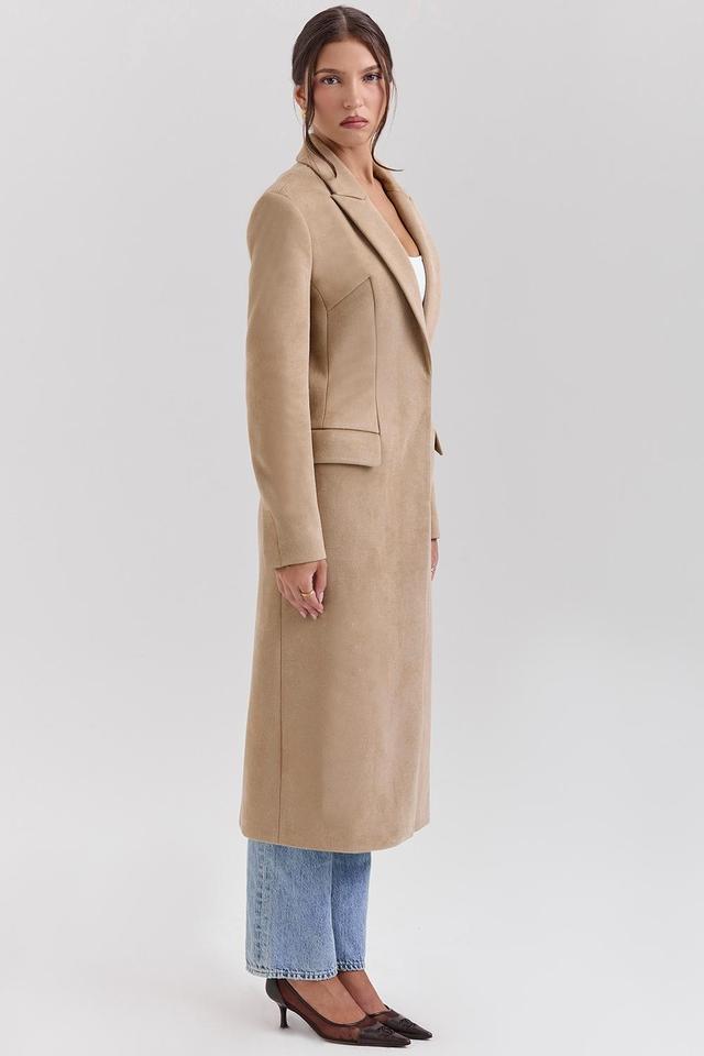 Remi Camel Single Breasted Long Coat Product Image