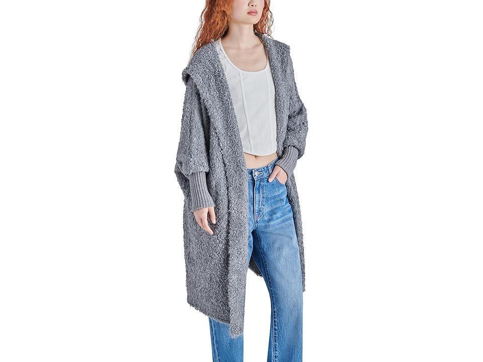 Steve Madden Delsey Hooded Fuzzy Knit Sweater Coat Product Image