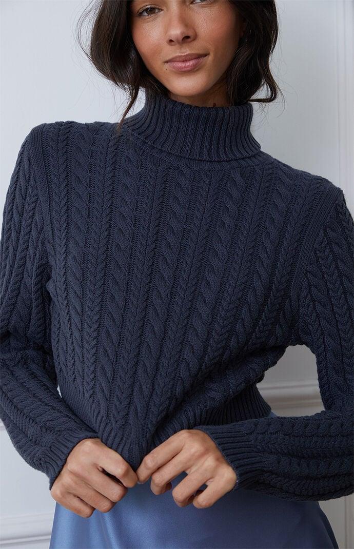 Womens Bailey Cable Knit Cropped Sweater Product Image