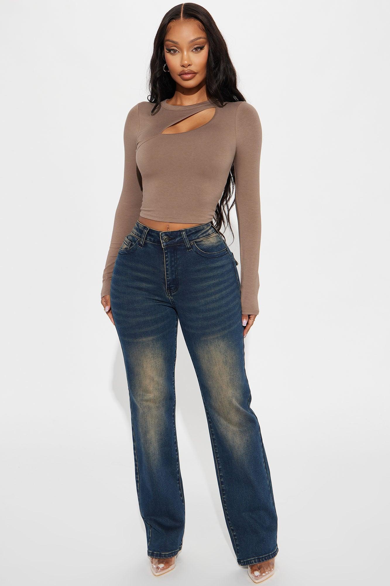 Keep It In Mind Stretch Tinted Straight Leg Jeans - Dark Wash product image