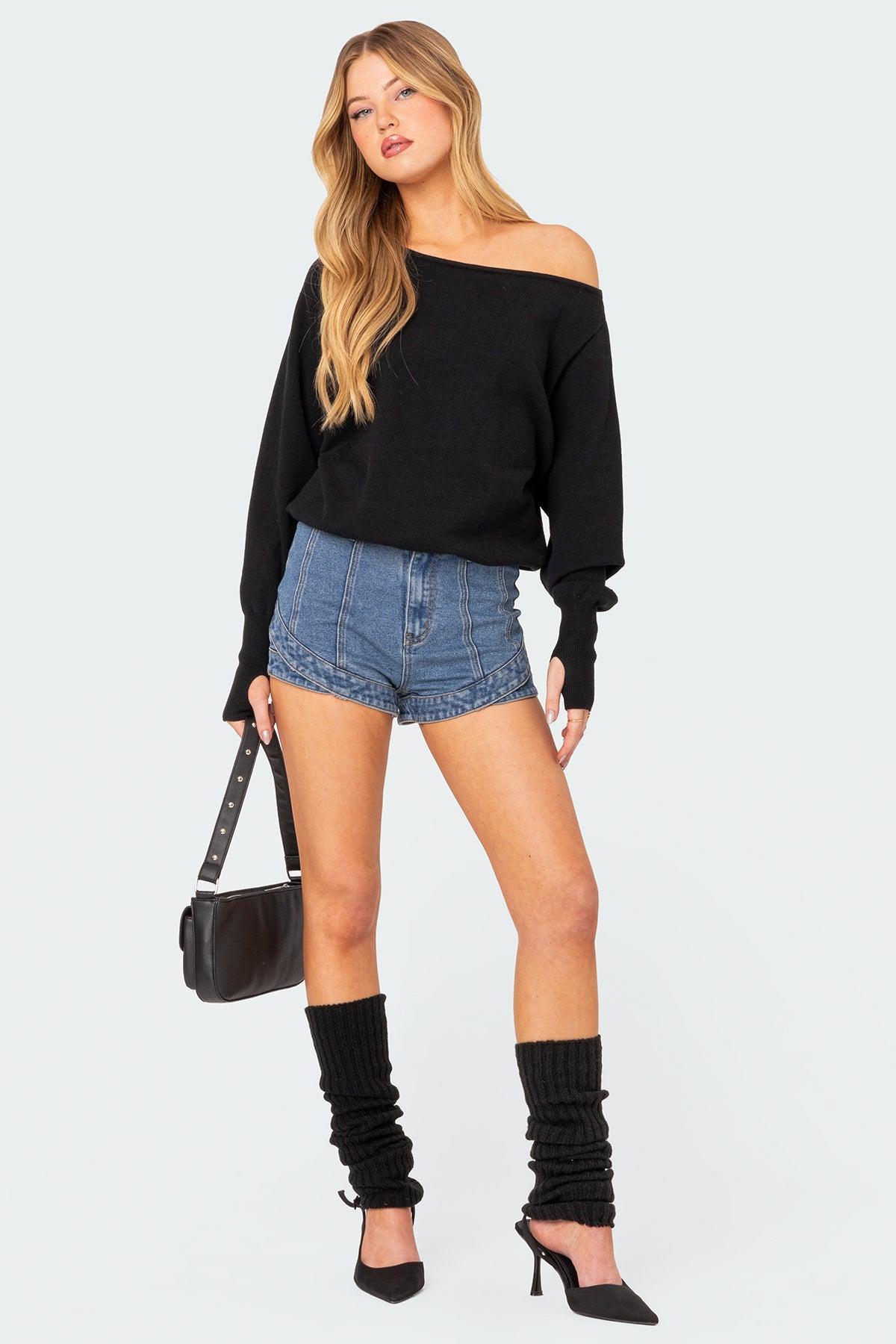 Off Shoulder Oversized Sweater Product Image