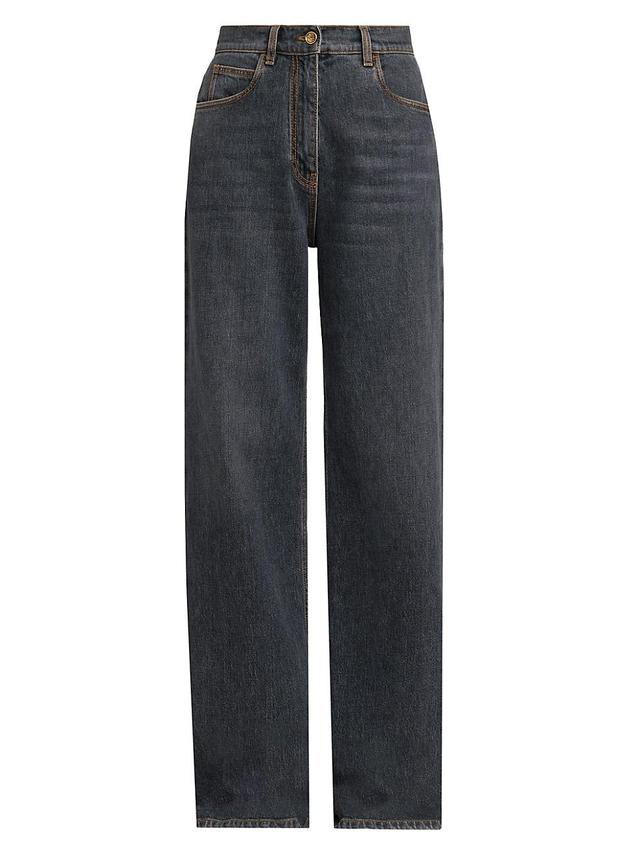 Womens High-Rise Wide-Leg Jeans Product Image