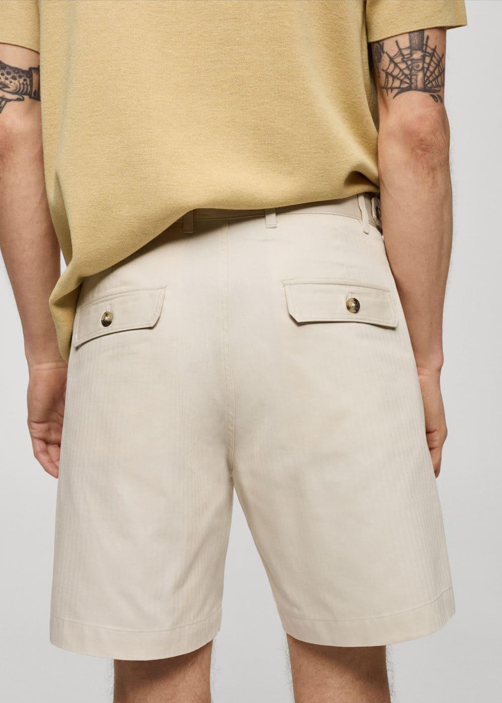 Mango Mens Herringbone Bermuda Shorts Product Image