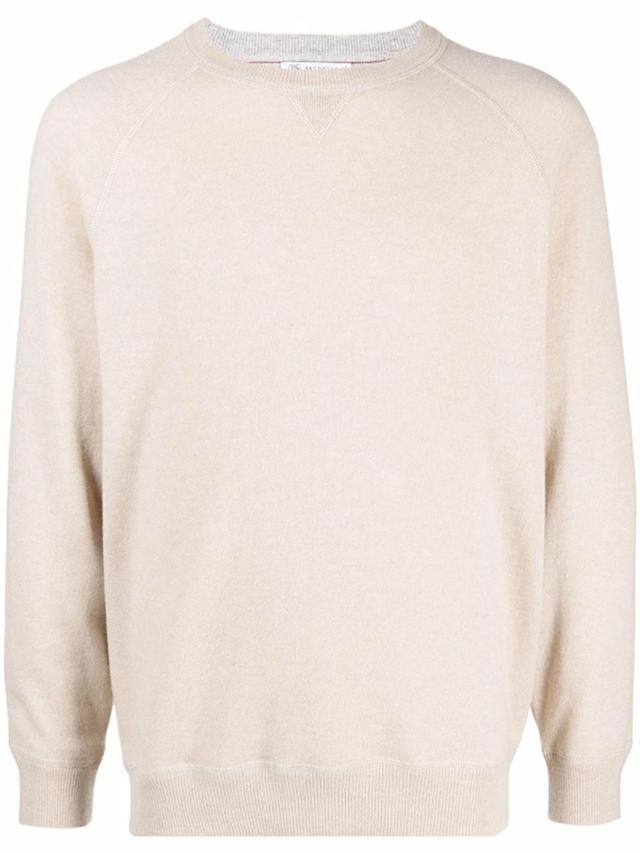 Crew Neck Cashmere Jumper In Neutrals Product Image