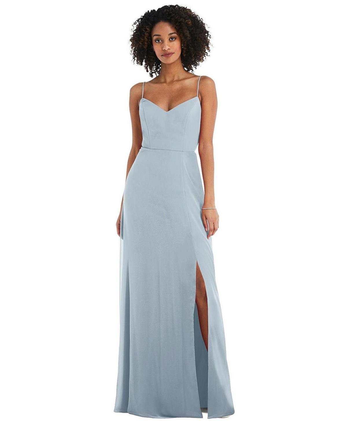 Womens Tie-Back Cutout Maxi Dress with Front Slit Product Image