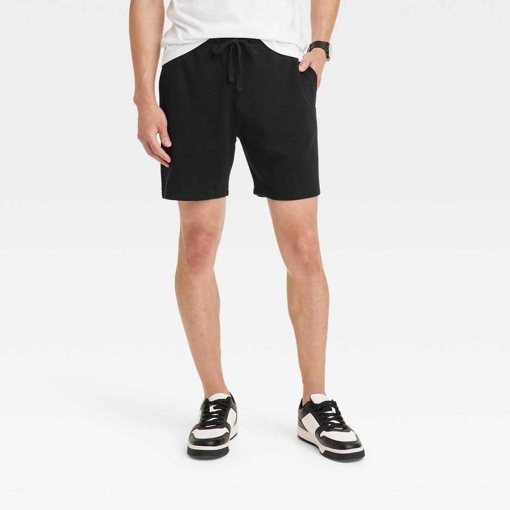 Mens 7 Elevated Knit Pull-On Shorts - Goodfellow & Co Black M Product Image