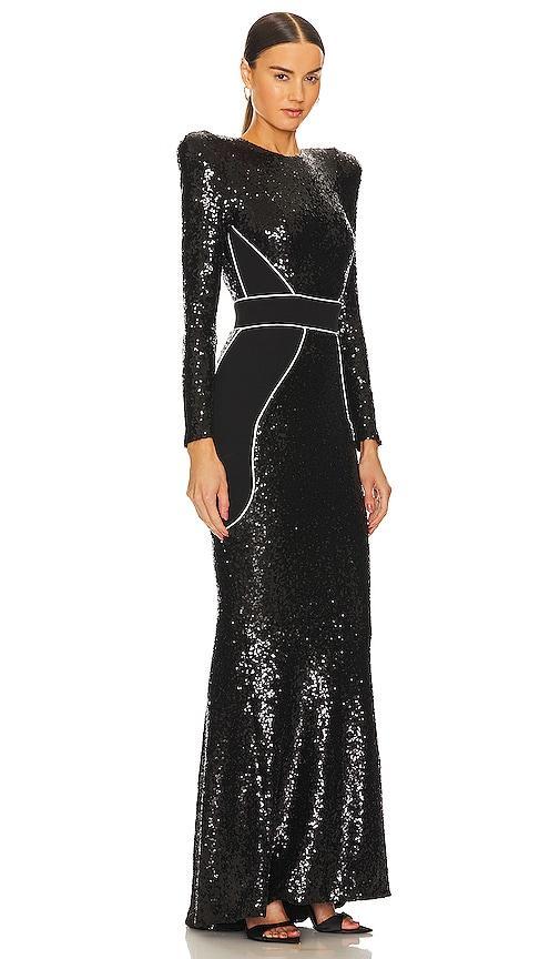 Zhivago Super Rad Sequin Gown in Black. Product Image